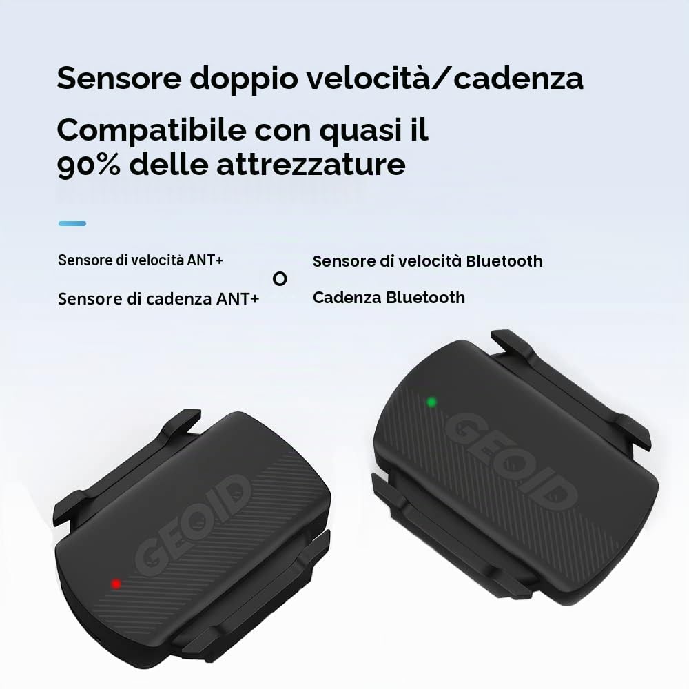 Computer da bici GPS GEOID CC600 con sensore di cadenza/velocità CS600 supporto manubrio prolungato – Kit completo