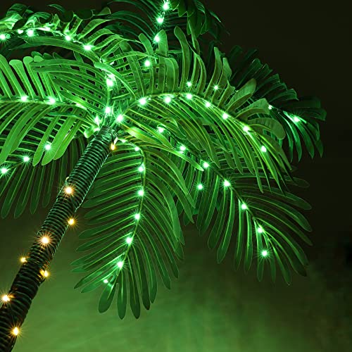 Lighted Palm Tree 6' 3.3' 2' Bar Outdoor Christmas Decorations Decor, Light Up Led Artificial Fake Trees Lights For Outside Patio Yard Tropical Party Pool #TOP4