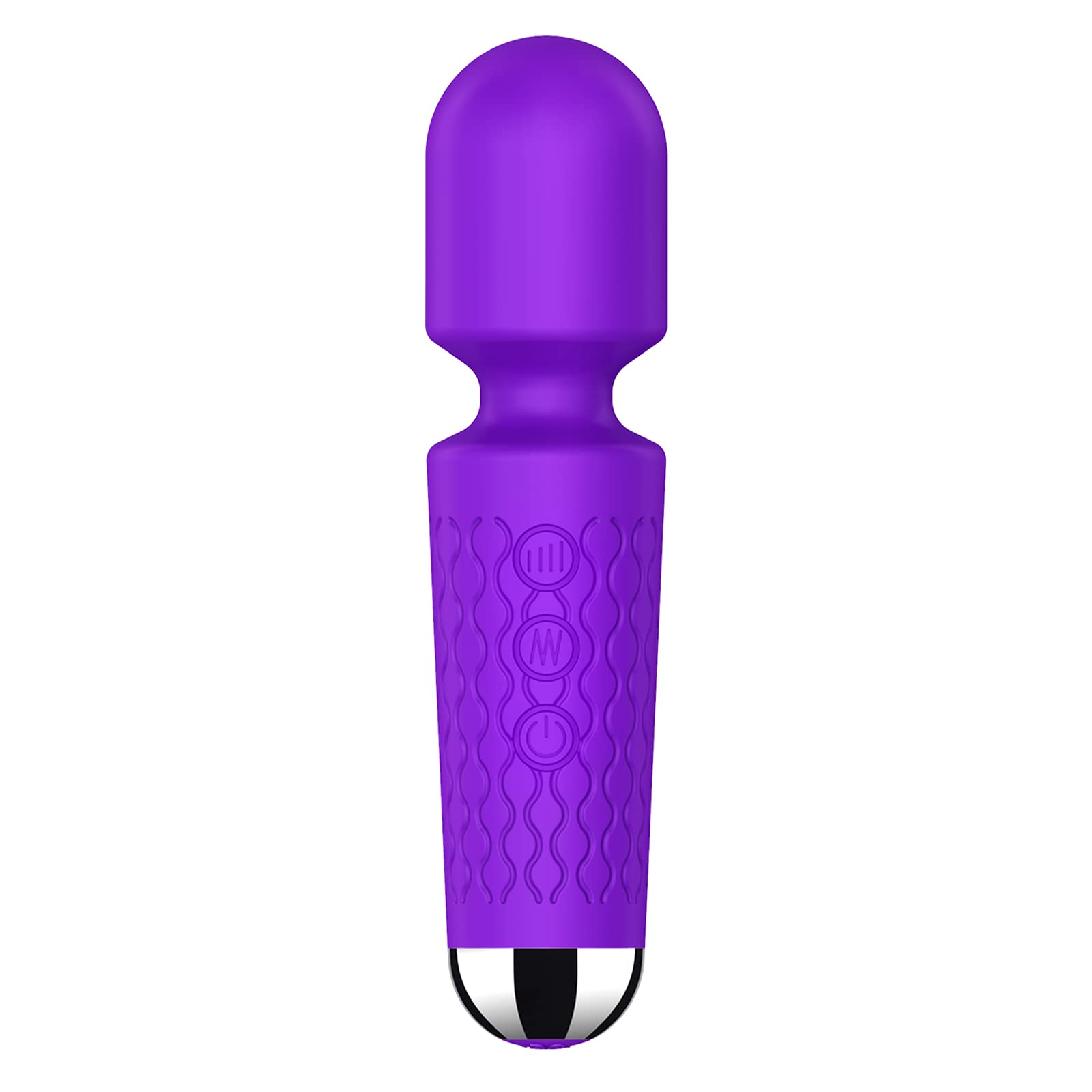 Personal Back Massager Small Vibrator Wand Handheld Waterproof Rechargeable Vibrating Massager 20 Speeds 8 Patterns Vibration Massage Skin-Soft