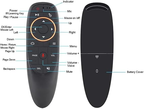 DollaTek PC Remote Control Air Mouse 2.4GHz Wireless Remote with Voice Gyroscope Function for Google Android TV Box Smart TV PC HTPC Raspberry Laptop Presentation