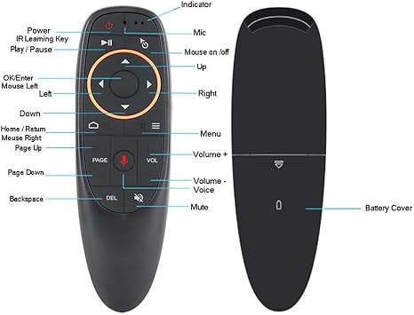 DollaTek PC Remote Control Air Mouse 2.4GHz Wireless Remote with Voice Gyroscope Function for Google Android TV Box Smart TV PC HTPC Raspberry Laptop Presentation