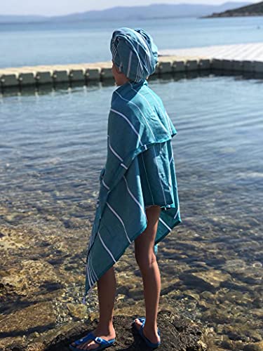 Cacala Turkish Beach Towels Quick Dry Prewashed For Soft Feel Extra Large Blanket Peshtemal For Bathroom, Travel, Pool, Swim, Yoga, Face, Hair And Gym Paradise, 37 In X 70 In, Aqua #TOP6