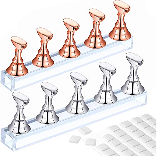 Set 2 bases acrílicas magnéticas para práctica de uñas miniatura 1