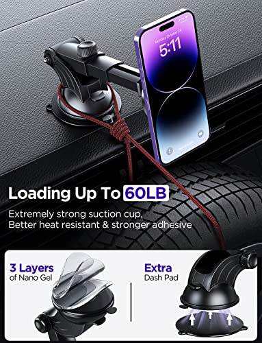 Magnetic Wireless Car Charger, 15W Auto-Lock For Magsafe Car Charger Air Vent Dashboard Windshield Charging Car Mount For Iphone 14/13/12 Series And Magsafe/Magnetic Cases (With Qc 3.0 Car Charger) #TOP4