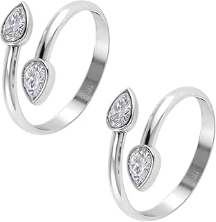 highspark 925 Silver Toe Rings for Women | 92.5 Sterling Silver Adjustable Contemporary Style & Stunning Shine | Lovely Gift -TR-042-picture-19