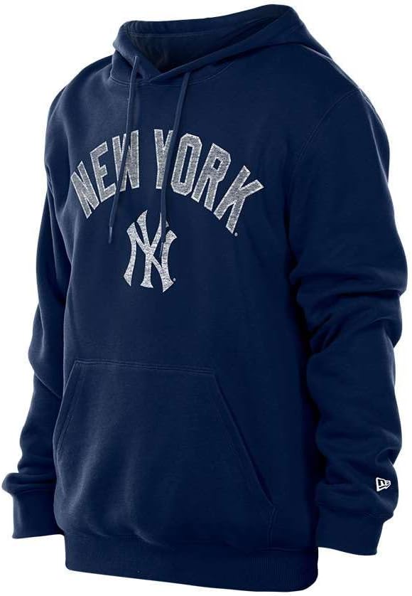New Era MLB Men's Team Wordmark Logo Distressed Pullover Hoody Sweatshirt