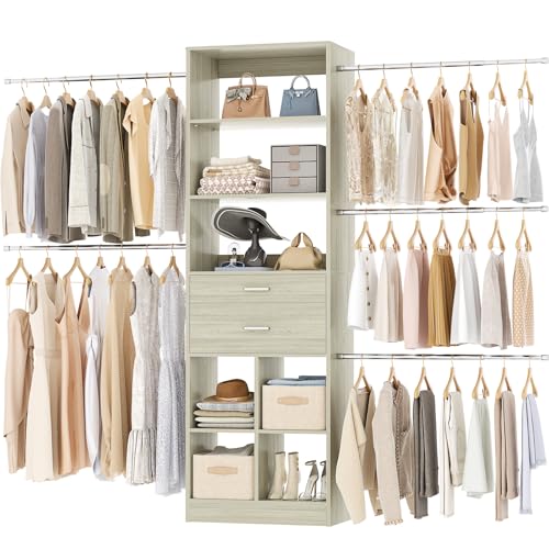 Besiost Closet System, 4-8 FT Closet Organizer Tower with 2