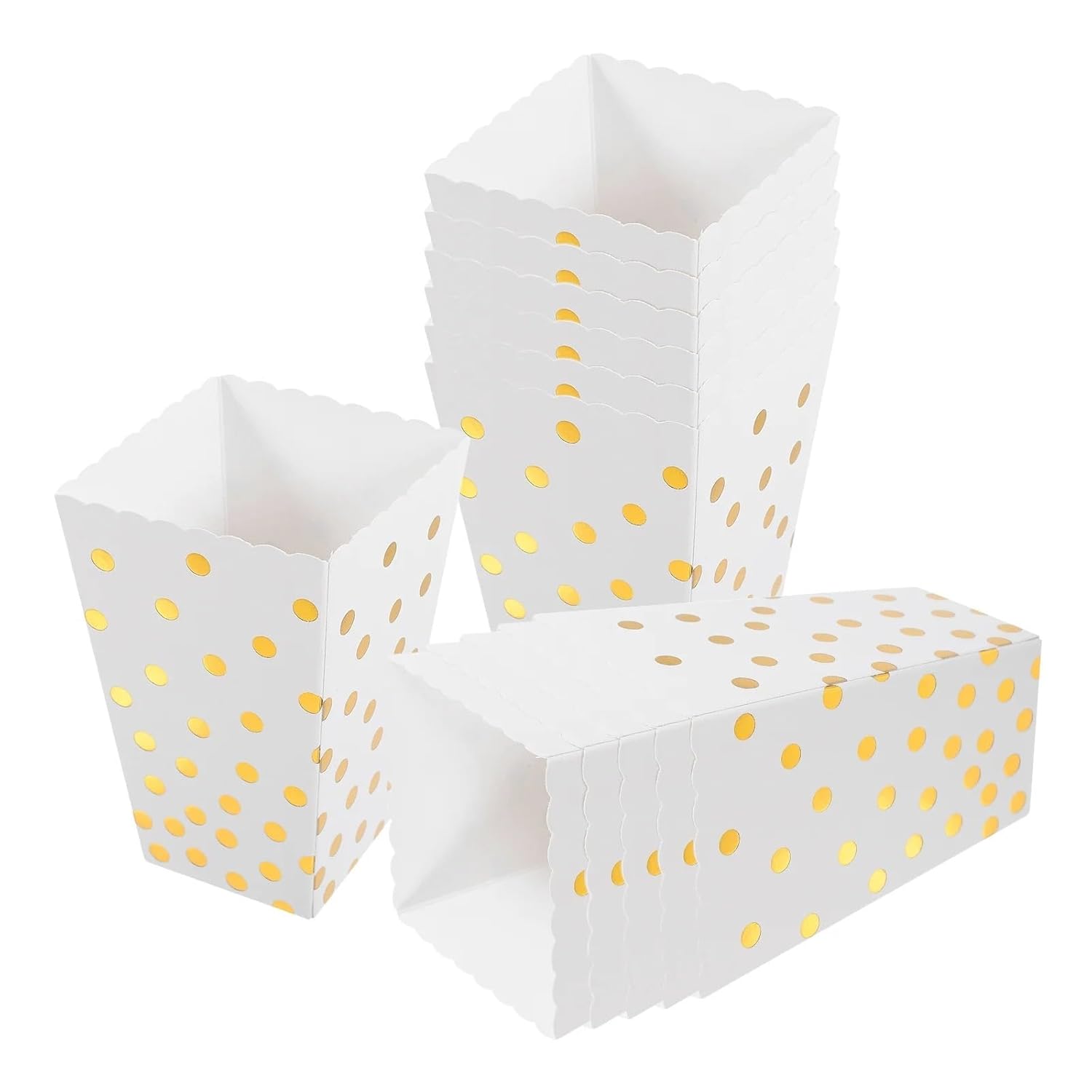 Popcorn Boxes 60Pcs Snack Packing Boxes White Cups Holder Buckets Party Decorations