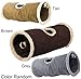 ALL FOR PAWS Cat Tunnel for Indoor Cats, Collapsible Play Tunnel Tube with Peek Hole and 1 Play Ball for Small to Medium Cats, Kittens, Rabbits, Ferrets(Receive One Tunnel – Brown or Gray or Tan)