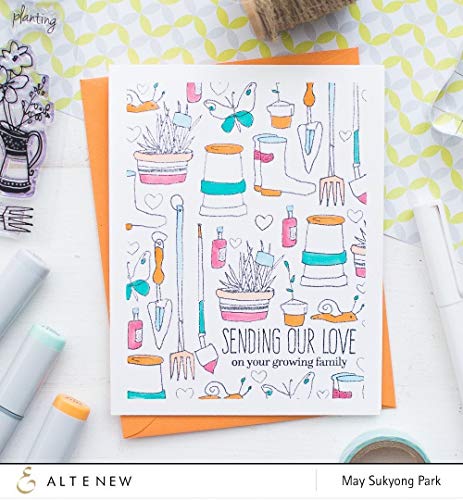 Altenew Garden Grow Stamp Set, Floral Outline Stamp Set, Gardening Crafts, Gardening Tools, Garden Critters, Sketchy Style For Card Making, Journaling, Scrapbooking #TOP1