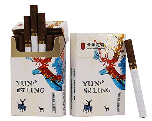 HUWOYMX Green Tea Herbal Cigarettes, Chinese Herbal Cigarettes Smoke-Free and Nicotine-Free, Cigarette Substitutes That Can Clean The Lungs (10 Packs, Colorful Fawn)