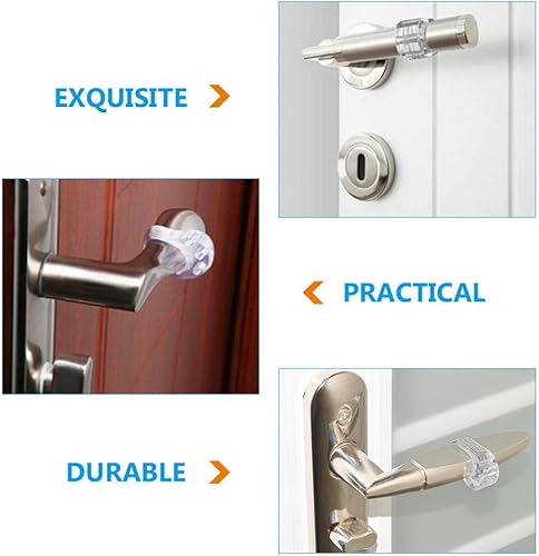 Miniatura 5 de DOITOOL Topes de puerta, 8 piezas de silicona transparente para manija de puerta, anillo anticolisión, protector de pared, para dormitorio, baño,