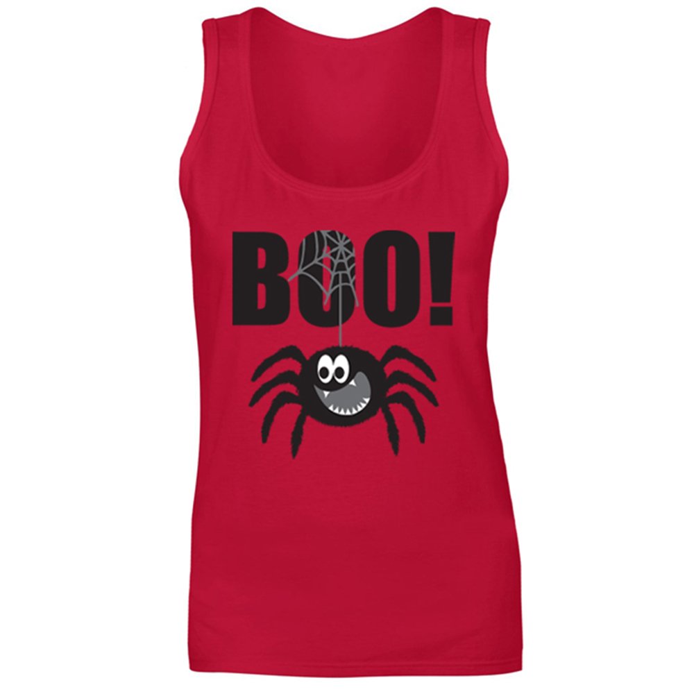 Flip Men's Red Spider Boo Creepy Crawly Insect Cobweb Halloween Vest Tank Top (M)