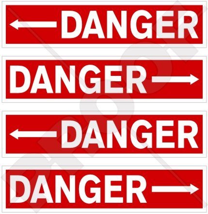 DANGER JET BLAST USAF Helicopter LowVis 50mm Stickers Decals x4
