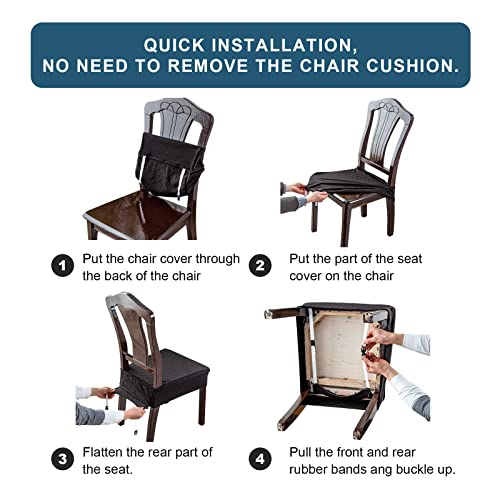 Genina Waterproof Seat Covers For Chairs Seat Covers For Dining Room Chair Slipcovers Kitchen Chair Covers Dining Chair Covers #TOP4