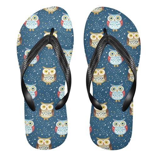 Owls Dark Blue Stars Flip Flop Beach Summer Casual Sandal for Women & Men Shower Shoes 20861914