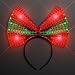 Sequin Light Up Green & Red Christmas Bow Headband