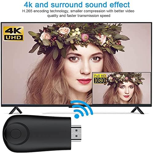 Hesty Wireless HDMI Display Adapter, HDMI Transmitter and Receiver Dongle, 1080P HDMI Screen Mirroring Adapter Streaming Client for i-Phone/i-Pad/Android/iOS/Windows/PC to HD TV/Monitor/Projector