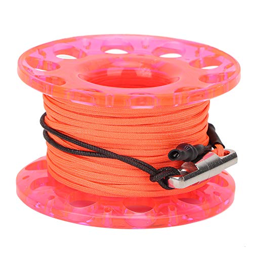 Plastic Diving Reel with Stainless Steel Clip, Fashion Submarine Accessory for Cave Diving Enthusiasts (Black wheel) (Blue Wheel) (White wheel) (Red Wheel)