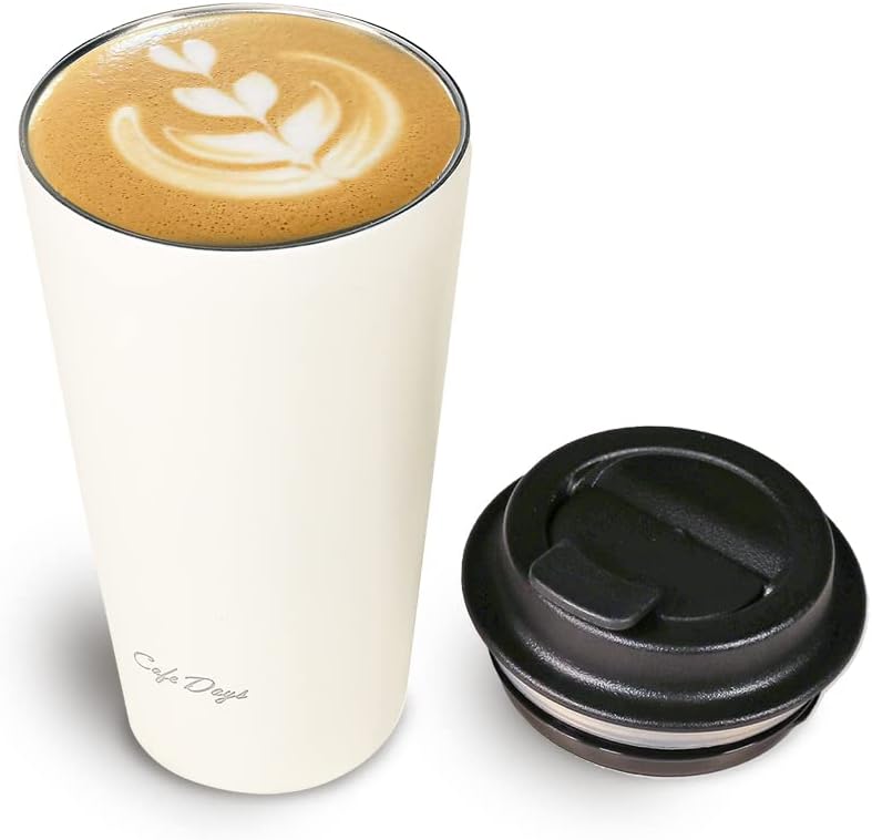 アイリスオーヤマ 【ドリンクホルダー対応!】 タンブラー トラベラーリッド付き 350ml ホワイト 斜めにしてもこぼれないカフェ風ふた付き 運転中や持ち歩きにも安心 手にフィットするスリムタイプ 真空断熱 滑らかな口当たり設計 コンビニマグ 保温76℃以上,保冷7℃以下が1時間続く カフェデイズ CafeDays おしゃれ かわいい シンプルデザイン NCD-TLT350