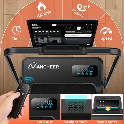 Image of ANCHEER Walking Pad Treadmill with Incline - Under Desk Treadmill, 3.5HP Portable Foldable Treadmills for Home Small Spaces, Office, Compact Running Machine with LED Display