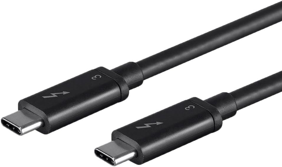 TB3 Cable 40Gbps USB C Cord 1.65ft (0.5m) 3A/60W Super Fast Data Transfer for Docks, Display, Data Storage, MacBook Pro, Dell Latitude 12 5290 2-in-1, etc
