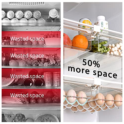Uralfa Egg Holder For Refrigerator,Egg Storage Drawer For Refrigerator,Mini Fridge Drawer Organizer Pull Out Egg Trays,Fit For Fridge Shelf Under 0.6" #TOP1