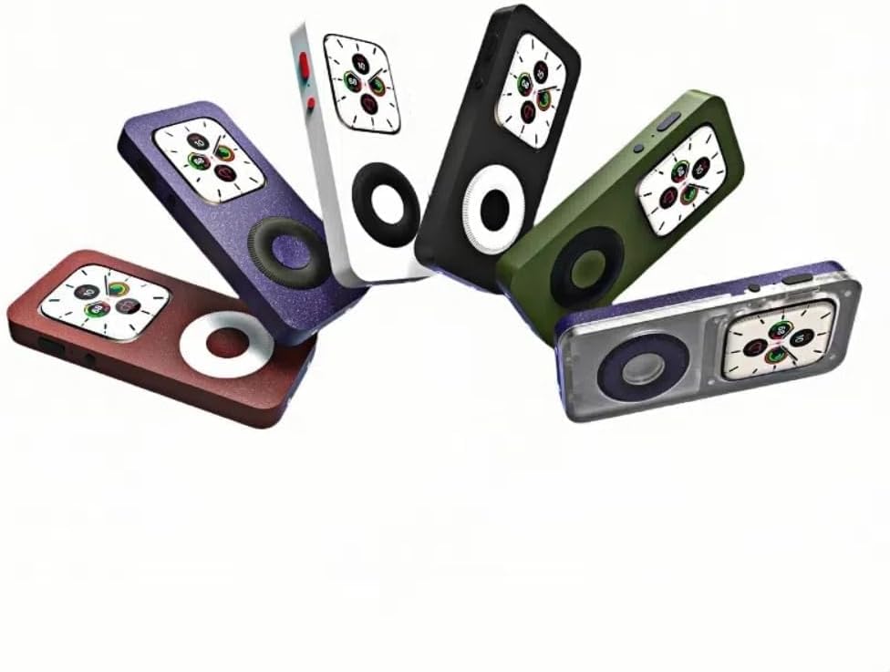 Retro iPod Style Protective Case for Apple Watch Series SE/5/6/7/8/9/10, 3D Printed Click Wheel Design Cover, Vintage Aesthetic Smartwatch Accessory (Transprent White, 42mm(Only S10/11))