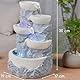 Innenbrunnen Cascade 4 Levels Jar Natural Stone Effect Farbe Licht farbenfrohe LED, außergewöhnliche Geschenkidee, H 31cm - Ganda Zen’light
