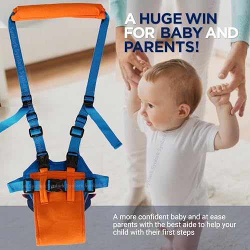Image of Baby Walking Harness - Handheld Kids Walker Helper - Toddler Infant Walker Harness Assistant Belt - Child Learning Walk Support Assist Trainer Tool - for 7-24 Month Old (Orange)
