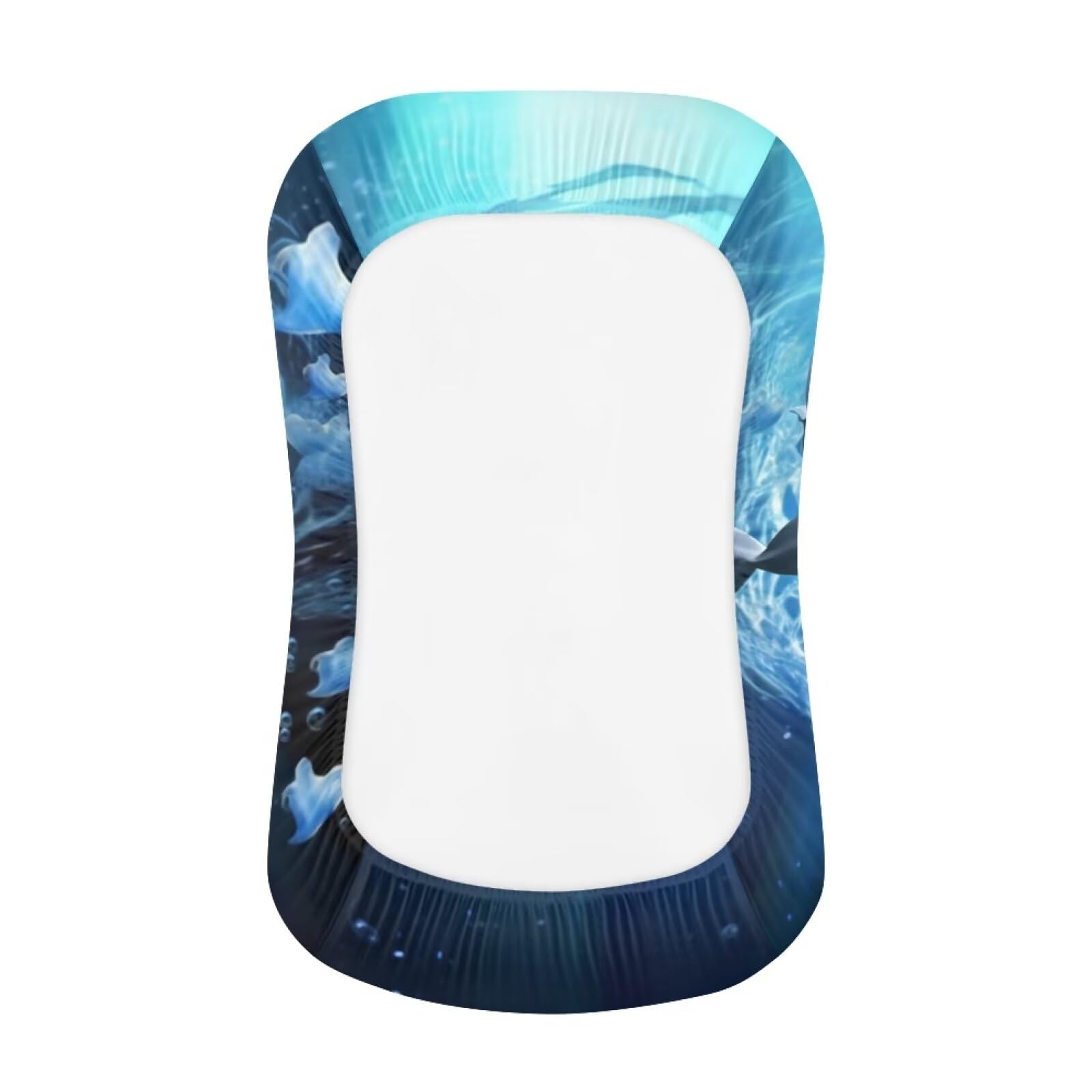 Tongluoye Dolphin Flower Baby Lounger Cover for Newborn Organic Infant Lounger Cover Washable Breathable Baby Nest Cover for Girl Removable Slipcover for Girls Boys 0-12/0-24 Months Blue