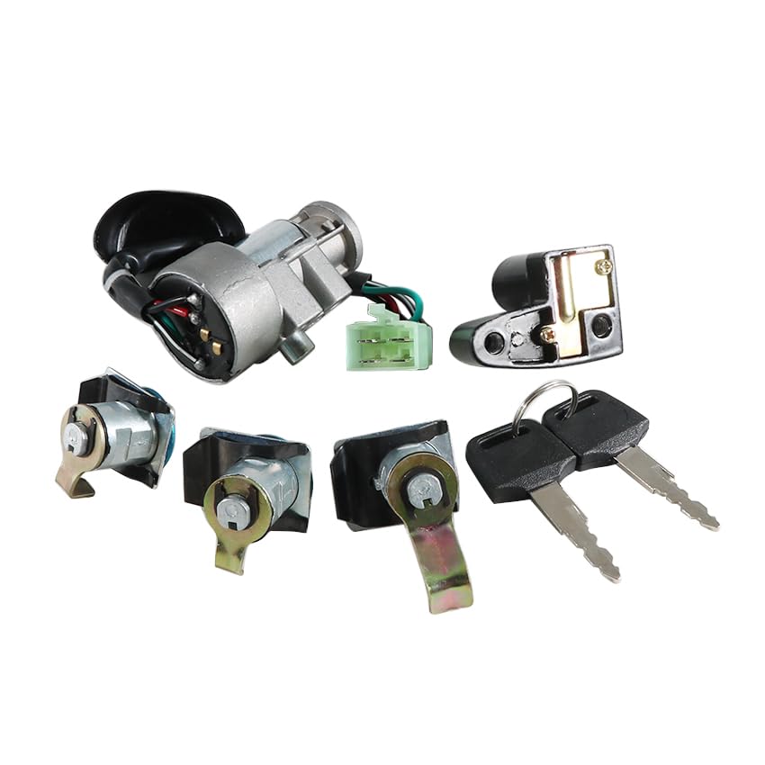 Ignition Switch Fuel Gas Cap Seat Lock Keys Replacement Kit for Honda 35010-KS4-711, for Honda CN250 Helix 1986-2007