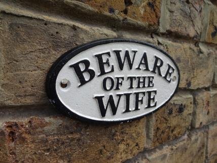 BEWARE OF WIFE - Cast Iron Sign