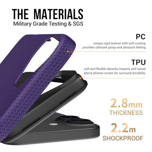 Image of NOXO Ultra-Hybrid Triangle Back Case Cover for iPhone 17, | Shockproof Design | Camera Protection | Soft TPU & Rugged PC | Bumper Case Cover for iPhone 17, (Deep Purple)