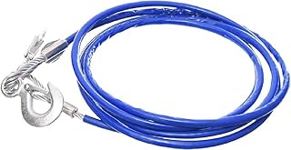 FROM H HOME 1441Emergency Towing Rope padded steel 12m Heavy-Duty Tow Rope with Safety Latch Hooks a Reinforced Designfor Vehicle Recovery, Roadside Emergencies, Off-Road Adventures - Blue