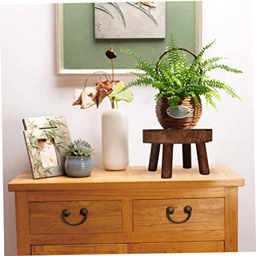 Pot de jardin à grains vintage sur mini tabouret bois - 6