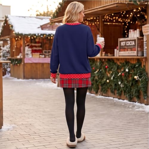 Christmas Sweatshirt for Women Crew Neck Trendy Polka Dot Sweatshirts - image 6