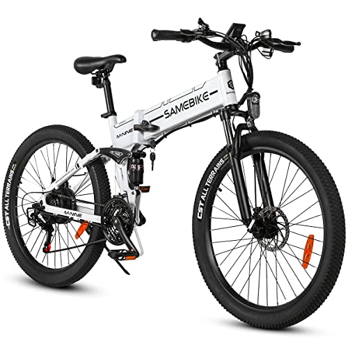 SAMEBIKE Bicicleta Eléctrica Plegable para Adultos de 26 Pulgadas, Batería Extraíble de 48V 14Ah Freno Hidráulico E-Bike