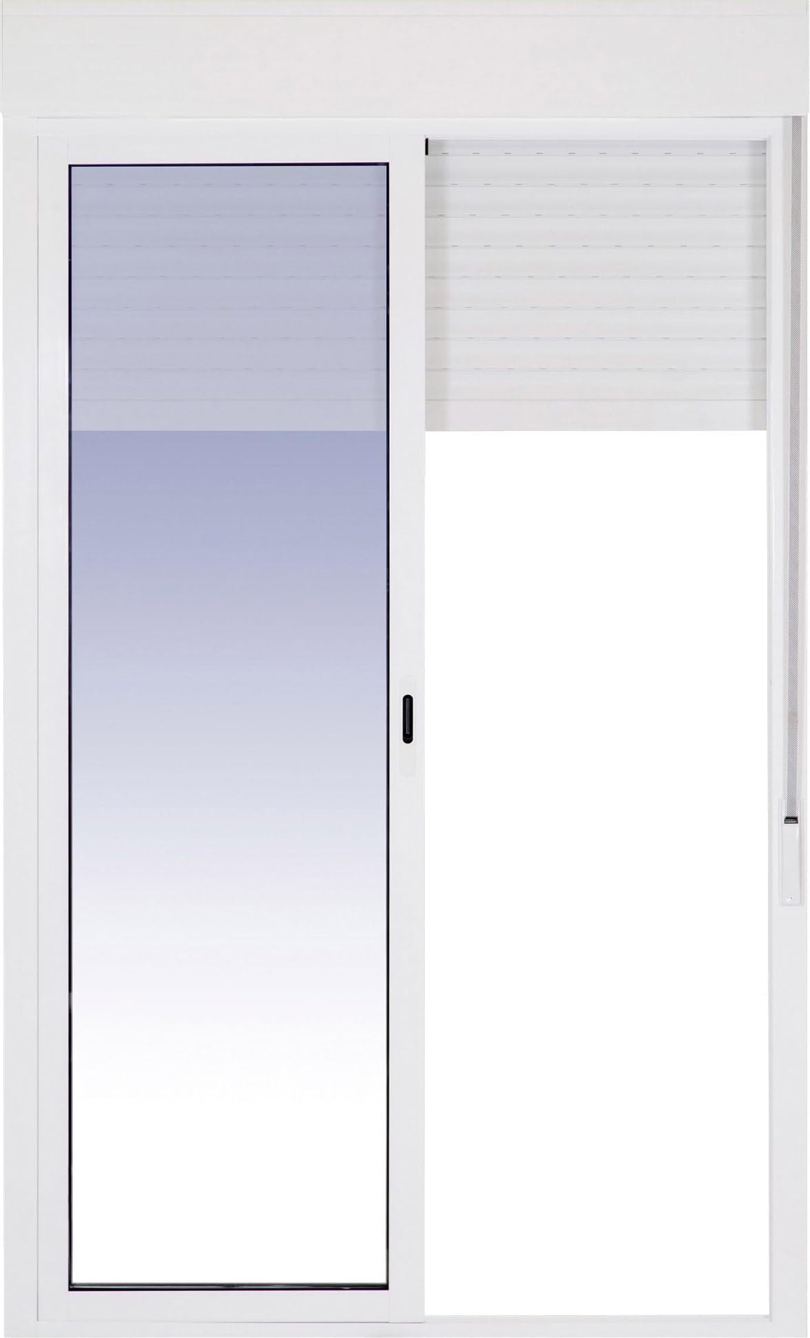 Ventanastock Puerta Balconera Aluminio Corredera Con Persiana (PVC) 1600×2185 2 hojas (marco y cajón persiana en kit)