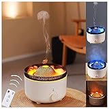DIFFÉRENTS MODES:Ce Humidificateur Diffuseur Flame Crée En Combinant Une Lumière LED Intelligente Et Un Diffuseur,Deux Couleurs Différentes - Rouge Et Bleu,Et Il Existe 2 Formes De Brouillard Différentes.