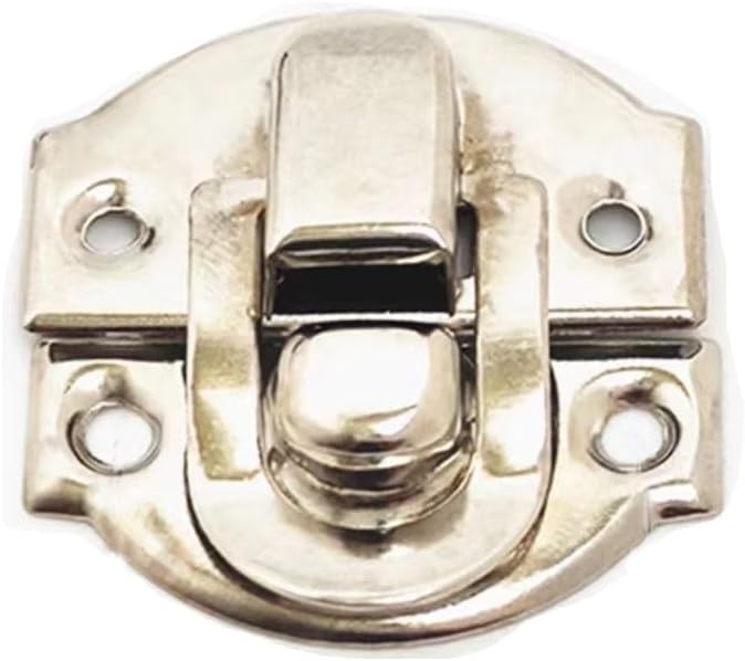 Hasps Latch, 10pcs Vintage Iron Jewelry Box Padlock Buckle Lock Buckle Wooden Wine Gift Box Handbag Buckle Furniture Hardware ((Silver)