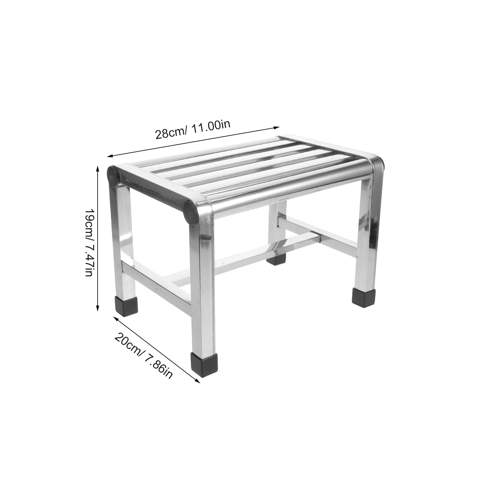Taburete de Ducha de Acero Inoxidable, Banco bajo Impermeable para