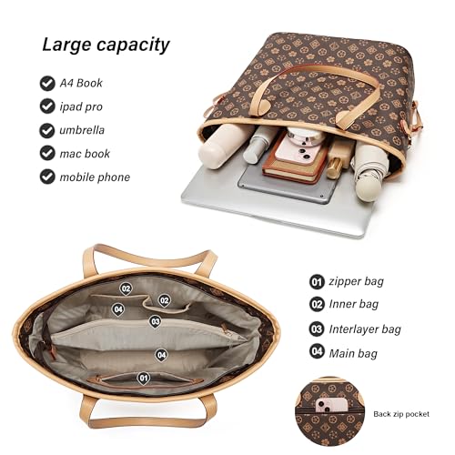 Image of Women Fashion Synthetic Leather Handbags Tote Bag Shoulder Bag Top Handle Satchel Purse Set