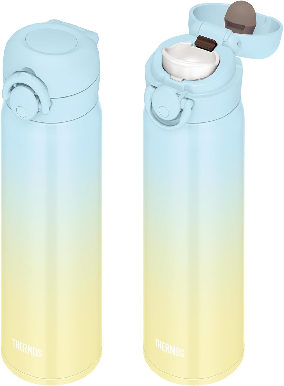 Thermos JNR-503LTD LB-Y Vacuum Insulated Portable Mug, 16.9 fl oz (500 ml), Light Blue Yellow, Easy to Clean and Easy to Clean with Open Mouth