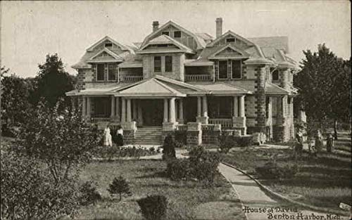 House of David - Large Home with Shrubs Benton Harbor, Michigan MI Original Antique Postcard