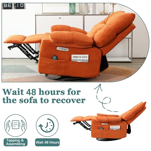 Sillón Reclinable Eléctrico Naranja Oversize miniatura 7
