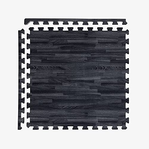 IncStores Premium Soft Wood Print Foam Flooring Tiles | Interlocking Foam Tiles for Home, Gym, Training and Yoga | 5/8" - Black, 24 Square Feet by IncStores - Image 3