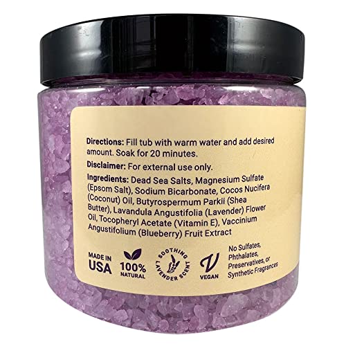 Relaxing Lavender Bath Salt | Epsom Salts And Dead Sea Minerals For Soaking & Muscle Relief | Foot Soak | Bath Salts For Women | Soothing Lavender Scent | Bath Products | Soak In Luxury 1 Lbs #TOP7