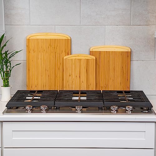 Greener Chef 1250 Organic Bamboo Cutting Board Set Of 3 With Lifetime Replacements - Wood Cutting Board Set thumb #7