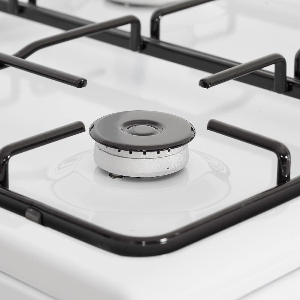 Svan Cocina de Butano con Horno con Grill 55 L SKG4500TM - 4 Zonas de Cocinado, Kit Conversión Gas Natural, Acabado en Esmalte Blanco